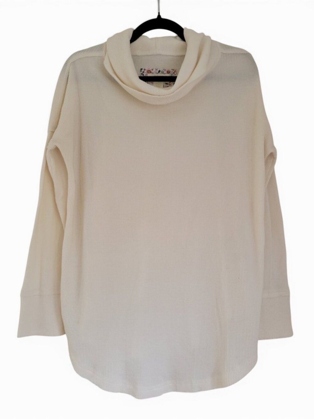 Maeve by Anthropologie Waffle Knit Cowl Neck Pullover Casual Cozy Quiet Luxury